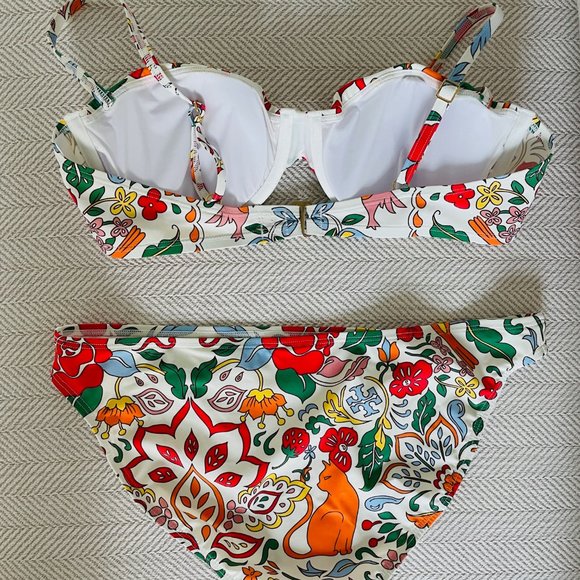 Tory Burch floral print underwire bikini top and brief bikini bottom - Picture 8 of 9